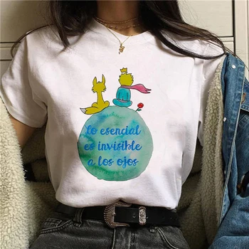 Naujas Mielas Animacinių filmų Žemės Ploto Mažasis Princas, T-marškinėliai, Ponios Mados Harajuku Kawaii Grafinis Atspausdintas Drabužių Viršūnes Trišakis 90-ųjų T-shirt