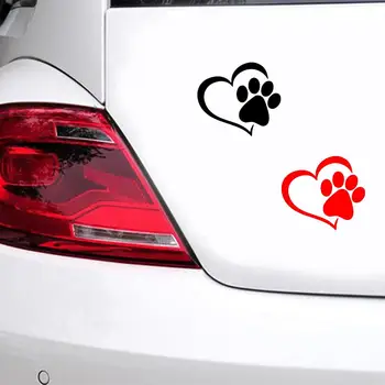 Naujas Mielas Šuo Leteną Persikas Širdies Automobilių Lipdukas Animacinių filmų Gyvūnų Priimti Šuo, Katė Meilę, Pet Automobilio Lipdukas 3D Gyvūnų Šuns Snukio Spausdina Pėdsaką