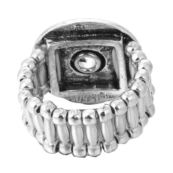 Naujas Snap Papuošalai Aliejaus Tapybai Kristalų Gėlių 12mm Snap Mygtuką Žiedas Elastinga Reguliuojamas Žiedo Pritaikymas 