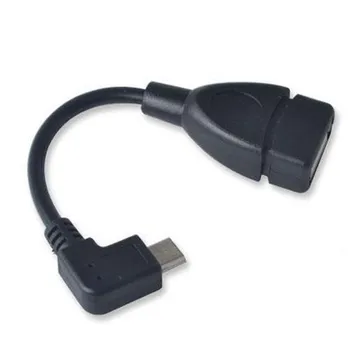 Naujas USB 2.0 OTG Moterų 90 Laipsnių Kampu Micro USB Male Kabelio Laido Adapteris, 