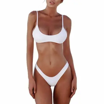 Naujas vientisos spalvos seksuali bikini dviejų dalių maudymosi kostiumėlį moterų maudymosi kostiumėlį mados didelis dydžio plius dydis kostiumas maudymosi kostiumas swimsuit moterys bikini