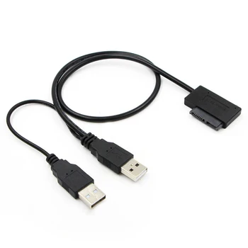 Naujausias 3 Modeliai USB 2.0 Mini Sata II 7+6 13Pin Adapteris Keitiklis, Laidas, Nešiojamąjį CD/DVD ROM Slimline Ratai