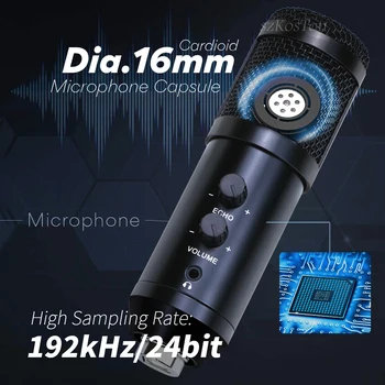 Naujosios bm 800 Mikrofonas Podcast Kondensatoriaus USB Mikrofonas PC 