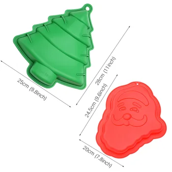 Naujų Kalėdų Eglutės Formos Silikono Formos Tortas Dekoro Minkštas Slapukus Įrankiai 3D Kalėdų Senelis Torto Formos Saldainiai Kepimo Formų Kalėdos