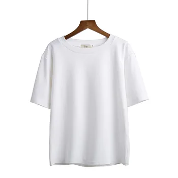 Negabaritinių marškinėliai moteriški Marškinėliai 2021 M. Vasaros Naujus Laisvus ir Universalus Pagrindinis Medvilnės Dugno Vyrai ir Moterys, Poros Viršūnės