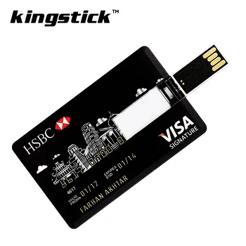 Nekilnojamojo Talpa Banko Kortelės, USB Atmintinės HSBC Meistras Kredito kortelė USB Flash Drive 64gb Pendrive 4GB 8GB 16GB 32GB pen diskas 128gb