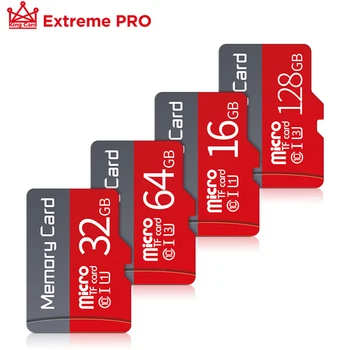 Nekilnojamojo talpos Micro sd kortelę 64GB 128 GB U3 UHS-3 32GB 16GB Class10 UHS-1 4 gb 8 gb 