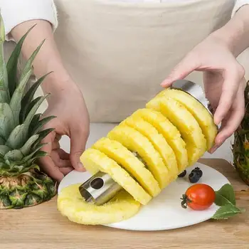 Nerūdijančio Plieno Ananasų Skustukas Cutter Vaisių Peilis peilis spirale Ananasų pjovimo staklės Lengva naudoti virtuvės maisto ruošimo įrankiai