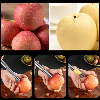 Nerūdijančio Plieno Apple Corer Vaisių Sėklų Branduolių Valiklis Kriaušių, Obuolių Corer Sėjamoji Peilis Peilis Virtuvės Dalykėlių Vaisių Ir Daržovių Įrankiai