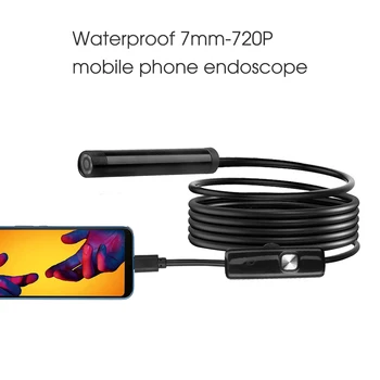 Nešiojamų 1M 7mm USB Laidas, Mini Standus Tikrinimo Kamera Gyvatė Vamzdelis Vandeniui Endoskopą Borescope Su 6 LED, Skirta 