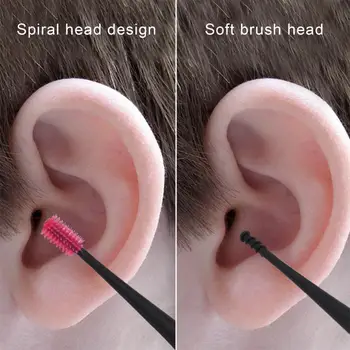 Nešiojamų Saugus Ear Cleaner Daugkartinio naudojimo Spiralės Galvos Minkštas Rūdžių įrodymas, ausų sierą Valiklis Namo Asmens Valymo Reikmenys, Reikmenys