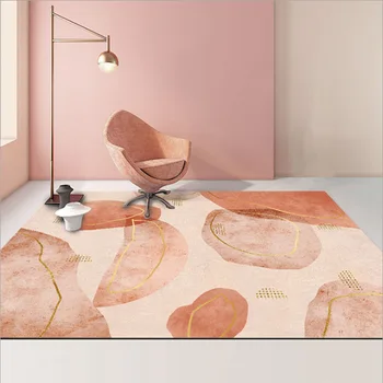 Nordic IN Pink Geometrinis Modelis Kilimų Kambarį Miegamojo staliukas Mat Kambario Lovos Antklodė Namų Puošybai
