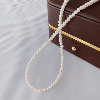 OEVAS 925 Sterlingas Sidabro Elegantišką perlų Vėrinį 40 + 5cm Diamond Karoliai Moterų Šalis Fine Jewelry