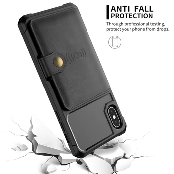 Originalus Flip Case For iPhone 12 11 Pro Retro Magnetinių Kortelių Stovas Piniginės iPhone 12 min X s Max 6 7 8 Plius SE2020 Atveju