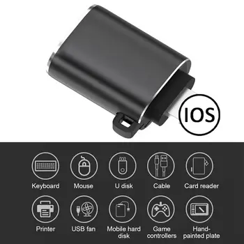 OTG Adapterio Famale USB nuo Žaibo Kameros Adapteris USB 3.0 U Disko Adapteris Pelės Konverteris iPhone12/11Pro/XsMax/XR/8plus