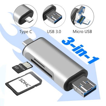 OTG Micro SD Kortelių Skaitytuvą, USB 3.0 Micro USB C Tipo Kortelių Skaitytuvas USB Micro SD Adapteris 