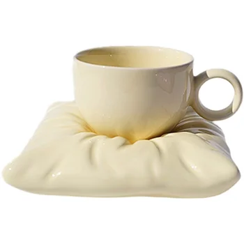 Pagalvė Kavos Puodelis Tiffany Puodelis su Lėkšte Vasarą Pusryčiai Pieno Puodelio Indų Rinkinys Keramikos Popietę Arbatos Puodelio Dovana Draugams