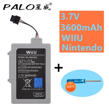 PALO 1PC), 3,7 V 3600mAh Įkraunama Ličio Baterija +Atsuktuvu Nintendo Wii U WiiU Valdiklis Kreiptuką, žaidimų pulto Baterijos