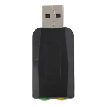 Patvarus, Lengvas, Plug & Play, USB 2.0 į 3D Mic Garsiakalbių Garso Ausinių Garso plokštės Adapteris 5.1 Kanalų PC Nešiojamas Juoda