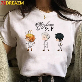 Pažadėjo Neverland vasarą viršuje vyrų kawaii tumblr atsitiktinis balti marškinėliai japonijos marškinėlius viršuje tees streetwear harajuku kawaii
