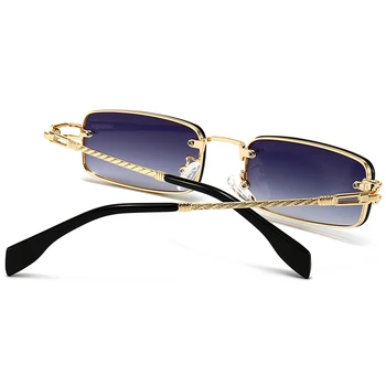 Peekaboo maža stačiakampio formos akiniai nuo saulės vyrams uv400 full metal vyrų retro saulės akiniai moterims 2022 mėlyna ruda dropshipping