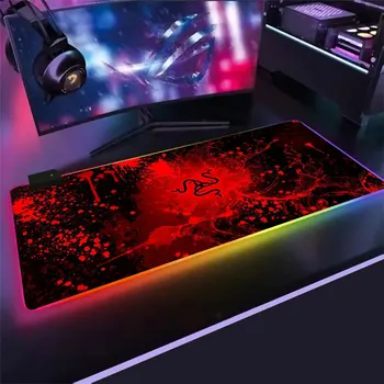Pelės mygtukai RGB Razer Žaidimų Kompiuterių Priedai Didelės 900x400 Kilimėlis Žaidėjus Guminis Kilimas Su Apšvietimu, Žaisti CS GO LOL Stalas Motina.