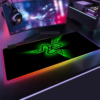 Pelės mygtukai RGB Razer Žaidimų Kompiuterių Priedai Didelės 900x400 Kilimėlis Žaidėjus Guminis Kilimas Su Apšvietimu, Žaisti CS GO LOL Stalas Motina.