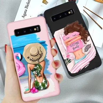 Pink Lady Telefono dėklas Samsung Galaxy M31 M21 M11 M30S A01 A21 A31 A41 A6 Plius 2018 A8 A7 2018 Padengti Silikono Bamperis