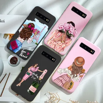 Pink Lady Telefono dėklas Samsung Galaxy M31 M21 M11 M30S A01 A21 A31 A41 A6 Plius 2018 A8 A7 2018 Padengti Silikono Bamperis
