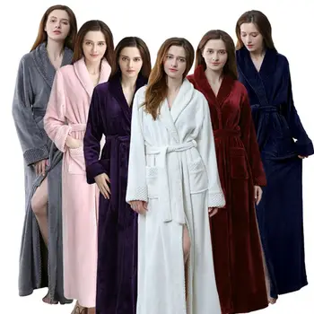 Pižamą žiemos pižama sustorėjimas ilgas šiltas moterų chalatas 2019 naujas mados chalatas moterims Dydis M L XL
