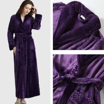 Pižamą žiemos pižama sustorėjimas ilgas šiltas moterų chalatas 2019 naujas mados chalatas moterims Dydis M L XL