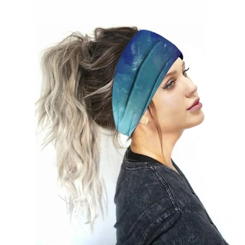 Platus Medvilnės Ruožas Moterų Kaspinai Gėlių Spaudinių Elastingas Plaukų Juostos Moterų Headwrap Turbaną Galvos Apdangalai Merginos Hairbands