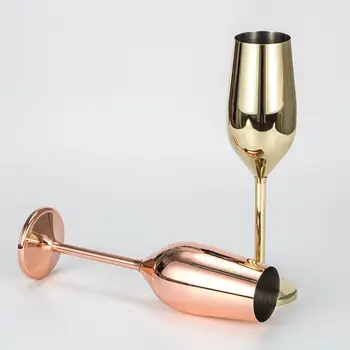 Plieno Šampano Taurė Vyno Stiklo Kokteilių Stiklinių Stiklo Restoranas Goblet Aukso Kūrybos Rose Baras Vyno Metalo H2Q8