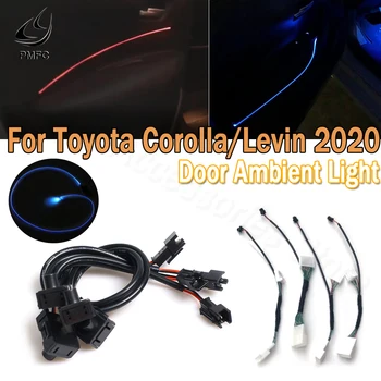 PMFC LED 4Door Aplinkos Šviesos Durų Lengvojo Automobilio Salono Atmosferą Juostelės Lempos Ice Blue/64 Spalva Toyota Corolla/Levin 2020 m.