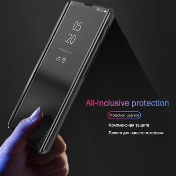 Prabanga Apkalos Smart Veidrodis, Flip Case for Samsung Galaxy S10 S10+ Plius Odinis Telefono Atgal Atvejais Samsungs10 Galaxys10plus S10plus