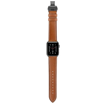 Prabangus natūralios odos dirželis apple watch band 44mm 40mm watchband už iwatch Serijos 1/2/3/4 diržo 38mm 42mm Riešo apyrankę
