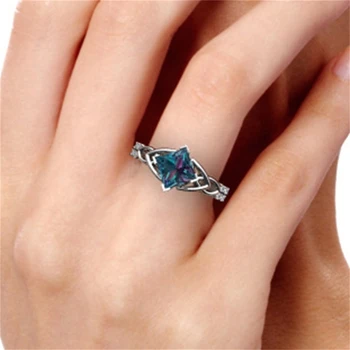 Prabangus Žiedas Papuošalai Rainbow Crystal Pasiūlymą Dovana Dalyvavimo Šalies Žiedai, Vestuvių Juostas, Moterims Dydis 5-12