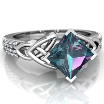 Prabangus Žiedas Papuošalai Rainbow Crystal Pasiūlymą Dovana Dalyvavimo Šalies Žiedai, Vestuvių Juostas, Moterims Dydis 5-12