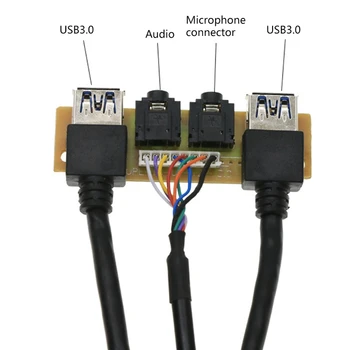 Priekiniai Atveju Skydelis USB3.0+USB3.0+H D Audio Jungtis Uostai/I Lenta+Vidaus Vielos