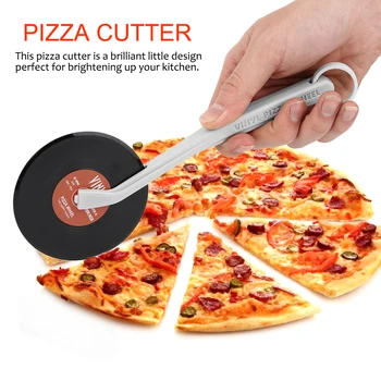 Profesinės Top Spin Šviežios Gabaliuką Grotuvas Pica Cutter Vinyl Įrašyti Dizaino Pica Varantys Cutter Virtuvės Reikmenys