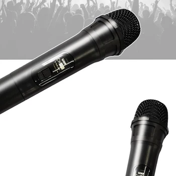 Profesionalių Belaidžių Mikrofonų Mic Sistemos UHF 2 Kanalų Dvigubas Kišeninių Karaoke
