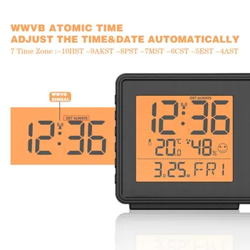 Projekcijos Žadintuvas Atominis Laikrodis Projekto Metu ant Lubų, Miegamojo Langas Kalendoriaus Patalpų Temperatūra Reguliuojama