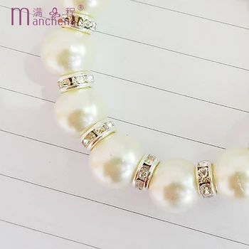 Rankų darbo 12mm Balta perlų karoliukų apyrankė geriausiai parduodamų mados sidabro padengtą pearl apyrankės moterims 2021 geros kokybės
