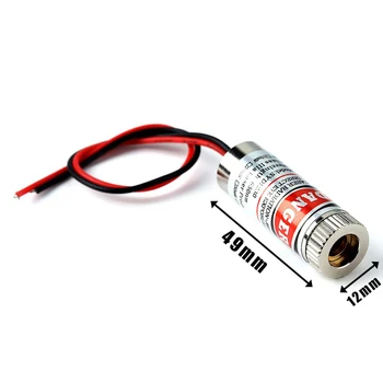 Reguliuojamas Šviesos 650nm 5mW Raudonojo Taškas / Linija / Cross Lazerio Modulis Galvos Stiklinis Lęšis Focusable Pramoninės Klasės 3-5V