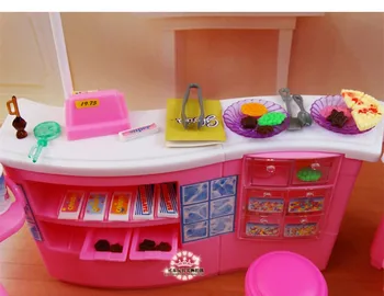 Restoranas Barbie Princesė Dovanų Rinkinys didelė prabanga vila virtuvės mergina žaislas žaisti namuose vaikams