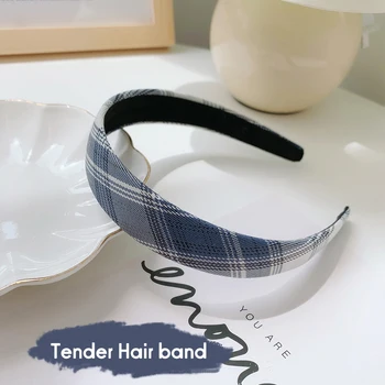 Retro Pledas Modelis Hairband Laukinių Grotelės Elastinga Lankelis Plataus Kraštais Korėjos Saldus Moterų, Mergaičių Hairband Plaukų Aksesuarai Dovanos