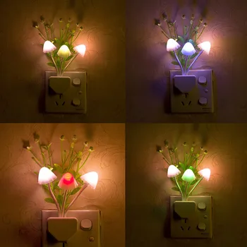 Romantiška Spalvinga Jutiklis LED Grybų Naktį Šviesos Sienos Lempos Namų Dekoro miegamasis šviesos dovana, spalvinga Apšvietimo žibintai#15