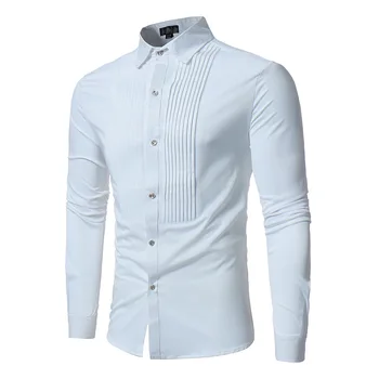 Royal Blue Vestuvių Smokingas Marškinėliai Vyrams 2021 Prekės Ženklo Mados Slim Fit Long Sleeve Mens Suknelė Marškiniai Verslo Atsitiktinis Chemise Homme