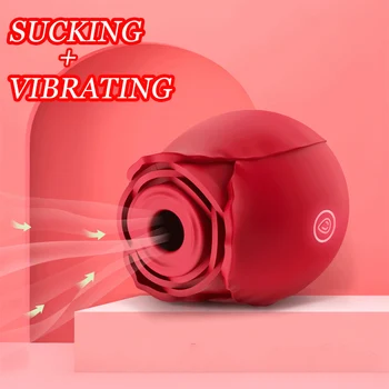 Rožių Gėlių Čiulpti Vibratorius Moterims Clit Sucker Makšties Klitorio Skatinti Erotinis Sekso Žaislai Suaugusiems Masturbator Įmova