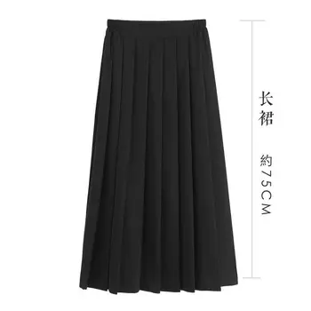 Rudenį ir žiemą, Japonijos, didžiosios Britanijos JK vienodus pagrindinius sailor juoda pilka trumpas vidutinio ilgio aukšto liemens sijonas, klostuotas sijonas
